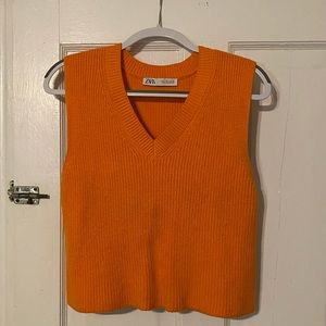 Zara Orange Sweater Vest